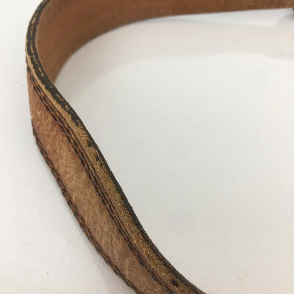 Vintage L.L. Bean Men’s Brown Leather Belt Distressed Western Cowboy Size 36